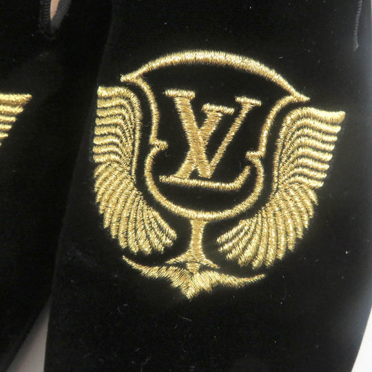 LOUIS VUITTON loafers Main: Velvet black Auteuil line mens 6 Used Authentic
