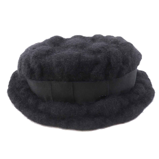 CHANEL hat Outer material: 47% mohair, Outer material: 22% rayon, Outer material: 22% nylon, Outer material: 9% polyurethane, Lining: 100% cotton black Women M Used Authentic