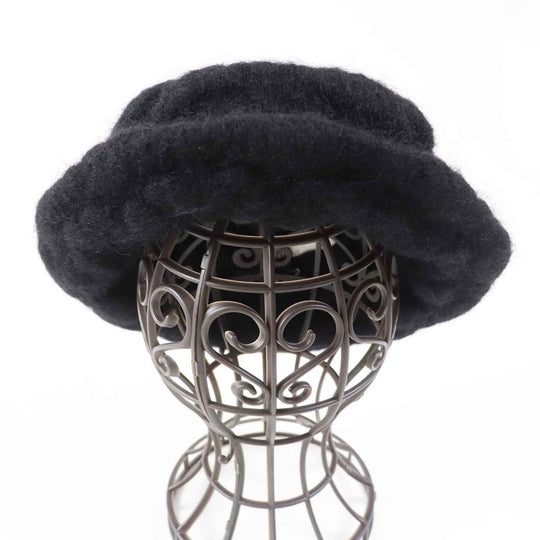 CHANEL hat Outer material: 47% mohair, Outer material: 22% rayon, Outer material: 22% nylon, Outer material: 9% polyurethane, Lining: 100% cotton black Women M Used Authentic