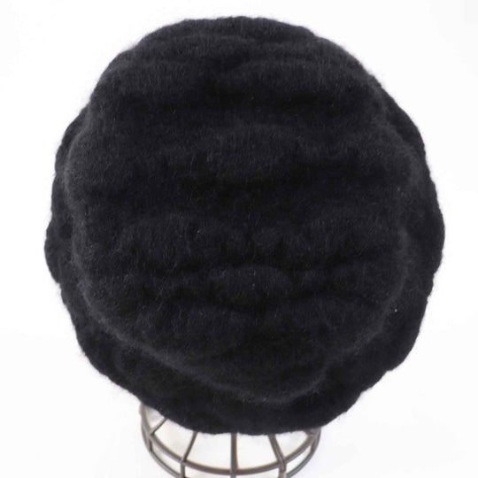 CHANEL hat Outer material: 47% mohair, Outer material: 22% rayon, Outer material: 22% nylon, Outer material: 9% polyurethane, Lining: 100% cotton black Women M Used Authentic