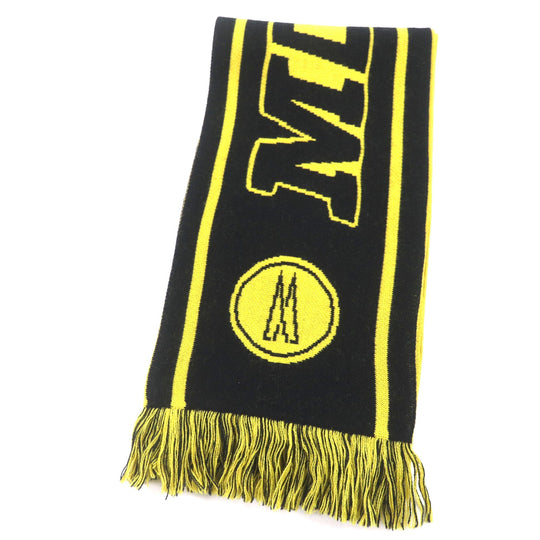 MONCLER Scarf Main: 50% acrylic, Main: 50% wool, Lining: 50% acrylic, Lining: 50% wool Yellow black SCIARPA mens Used Authentic