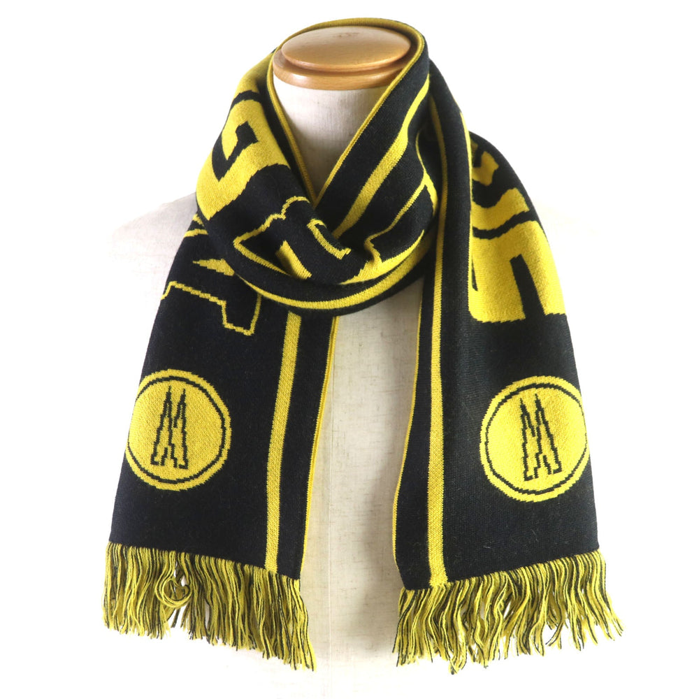 MONCLER Scarf Main: 50% acrylic, Main: 50% wool, Lining: 50% acrylic, Lining: 50% wool Yellow black SCIARPA mens Used Authentic