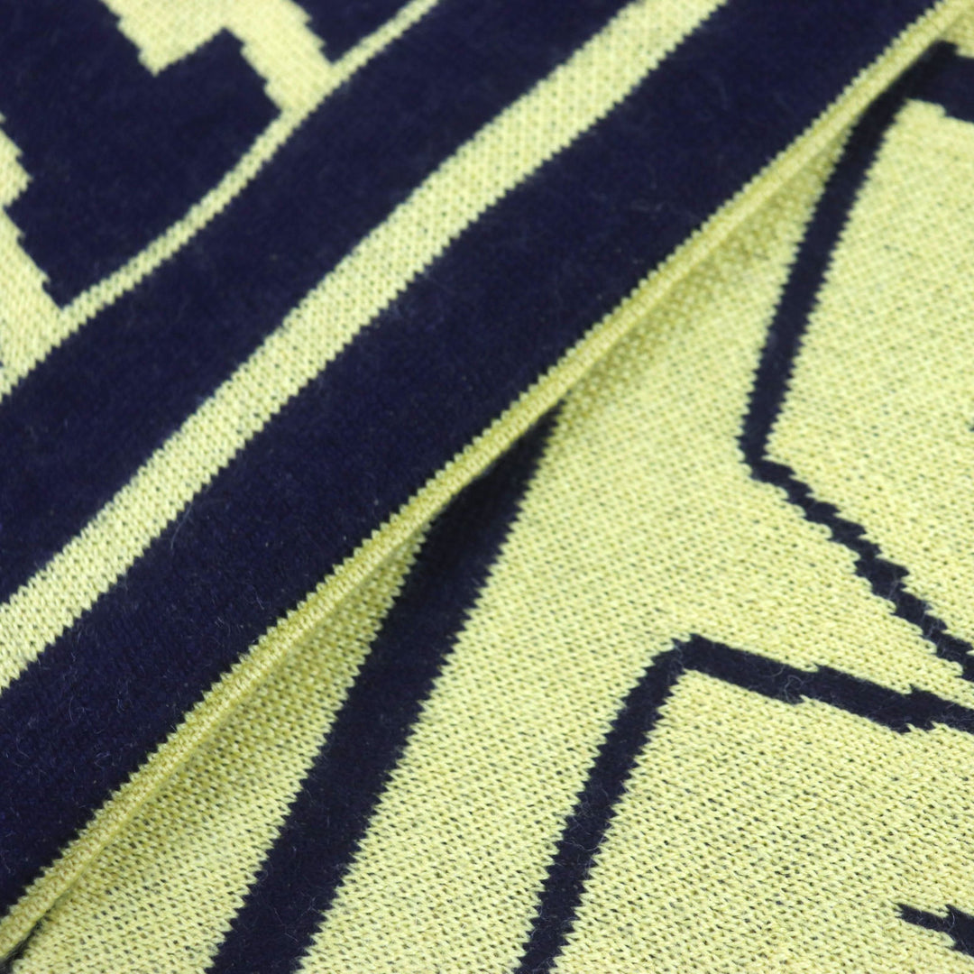 MONCLER Scarf Main: 50% acrylic, Main: 50% wool, Lining: 50% acrylic, Lining: 50% wool Yellow black SCIARPA mens Used Authentic