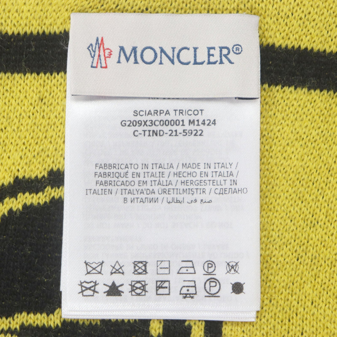 MONCLER Scarf Main: 50% acrylic, Main: 50% wool, Lining: 50% acrylic, Lining: 50% wool Yellow black SCIARPA mens Used Authentic