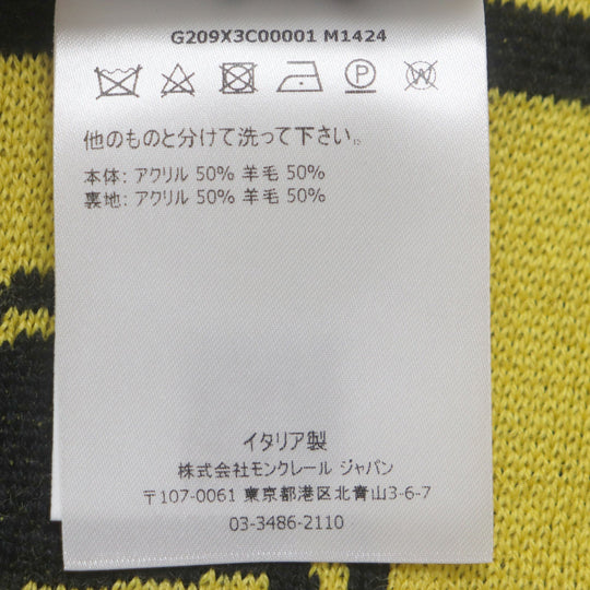 MONCLER Scarf Main: 50% acrylic, Main: 50% wool, Lining: 50% acrylic, Lining: 50% wool Yellow black SCIARPA mens Used Authentic