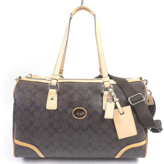 COACH Boston Duffel bag F77320 Main: Leather Brown mens Used Authentic