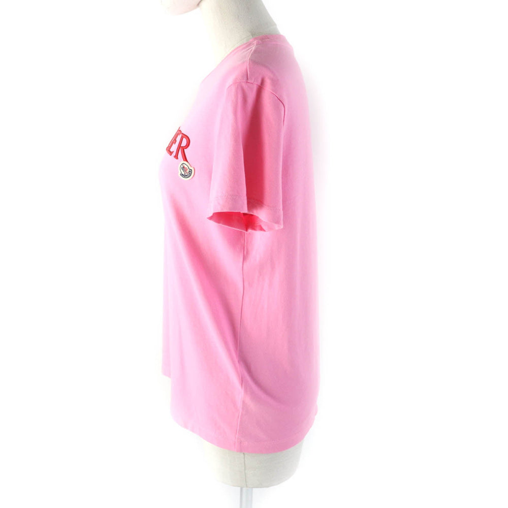 MONCLER Short sleeve T-shirt Main: 100% cotton, Part: 100% cotton pink Women XS Used Authentic