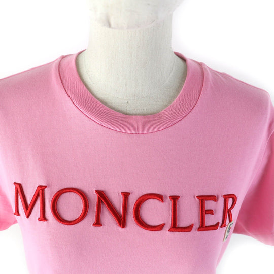 MONCLER Short sleeve T-shirt Main: 100% cotton, Part: 100% cotton pink Women XS Used Authentic