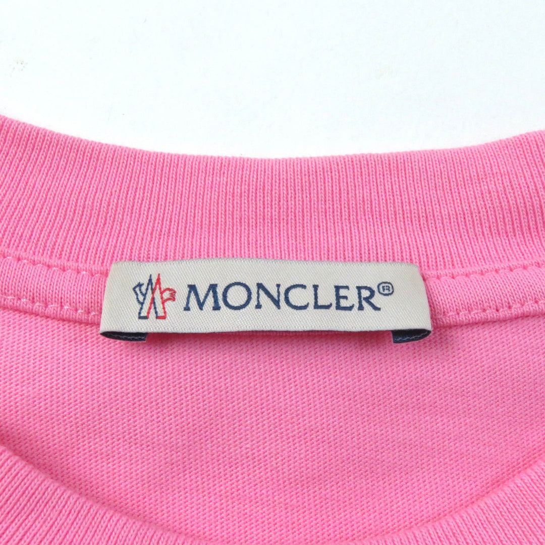 MONCLER Short sleeve T-shirt Main: 100% cotton, Part: 100% cotton pink Women XS Used Authentic