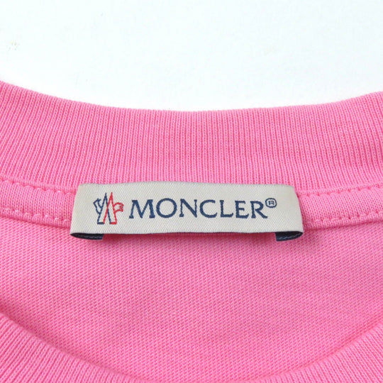 MONCLER Short sleeve T-shirt Main: 100% cotton, Part: 100% cotton pink Women XS Used Authentic