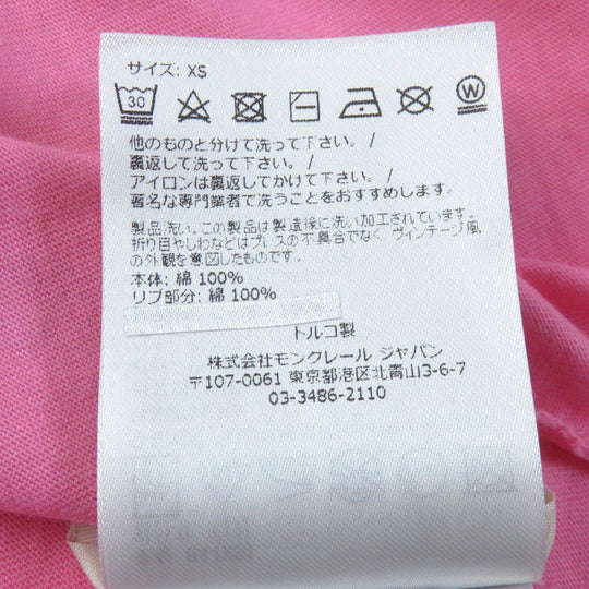 MONCLER Short sleeve T-shirt Main: 100% cotton, Part: 100% cotton pink Women XS Used Authentic