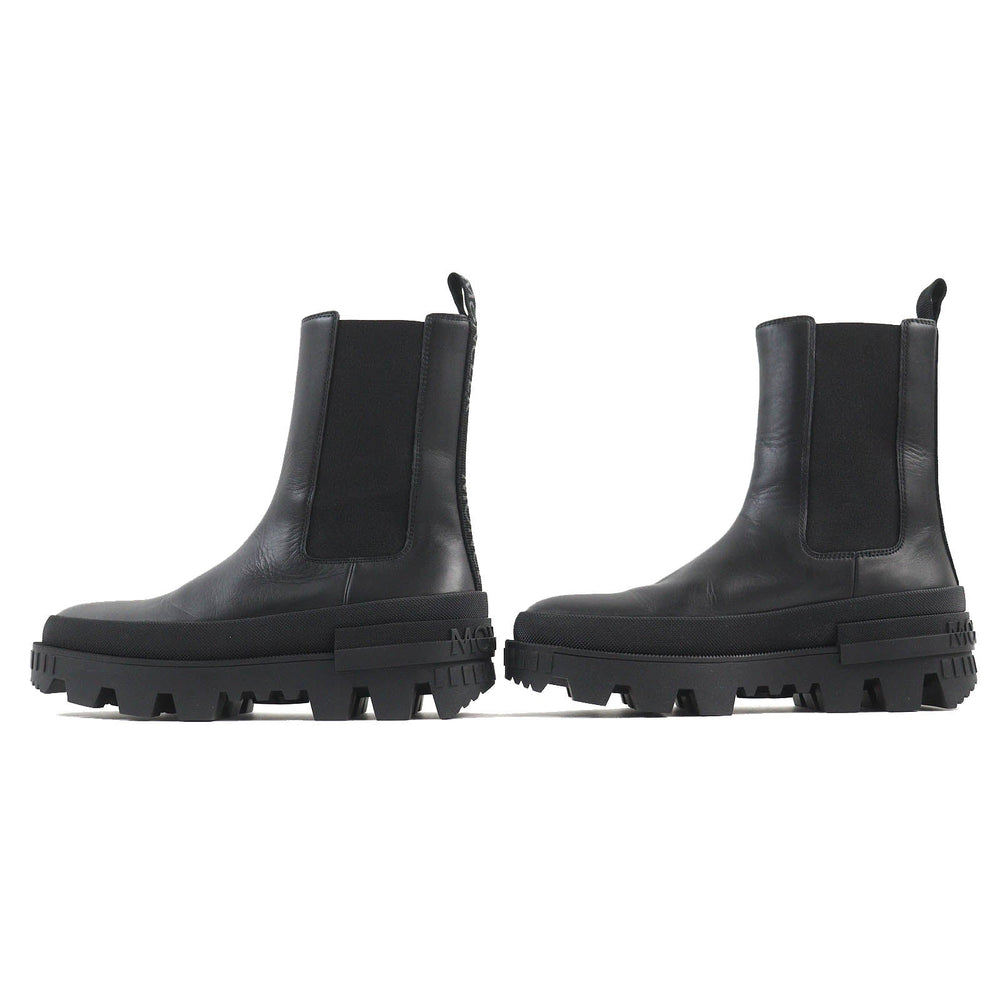 MONCLER short boots Main: Leather black Coralyne Women 36 Used Authentic