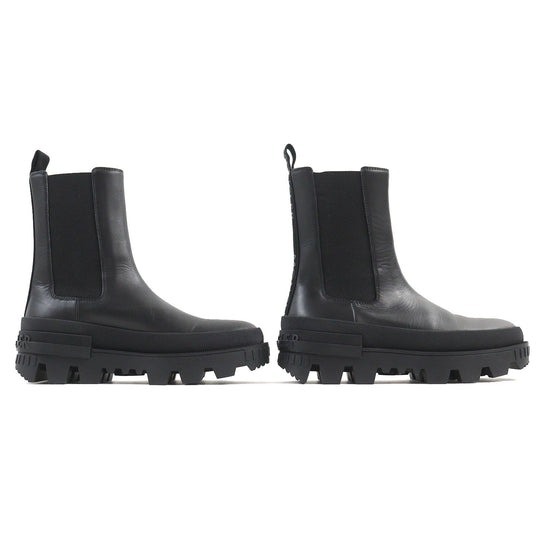 MONCLER short boots Main: Leather black Coralyne Women 36 Used Authentic