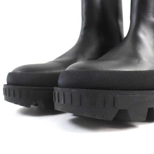 MONCLER short boots Main: Leather black Coralyne Women 36 Used Authentic