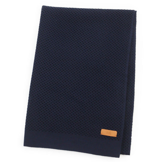 HERMES Stall Main: 100% cashmere Navy Maille fillet mens(Unisex) Used Authentic
