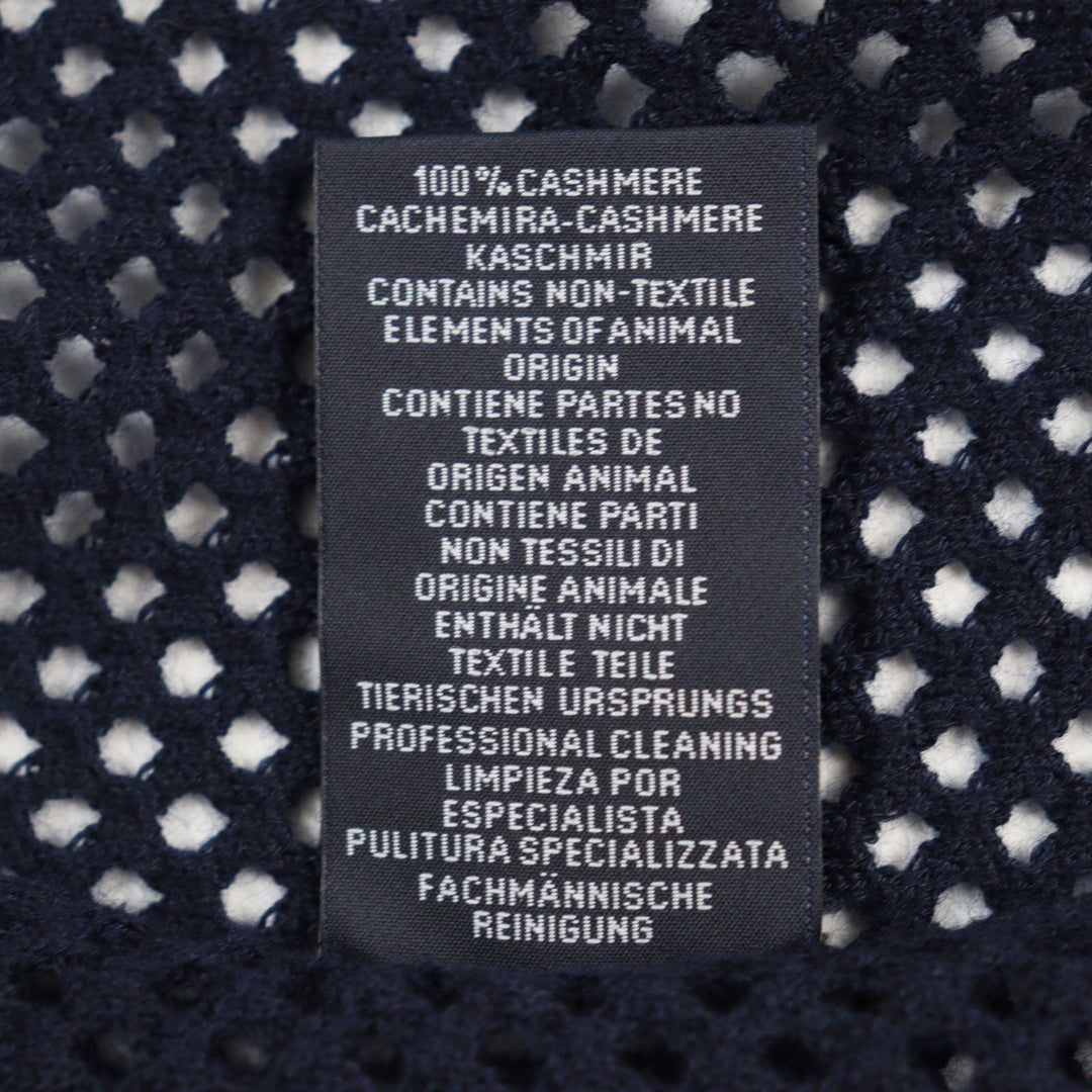 HERMES Stall Main: 100% cashmere Navy Maille fillet mens(Unisex) Used Authentic