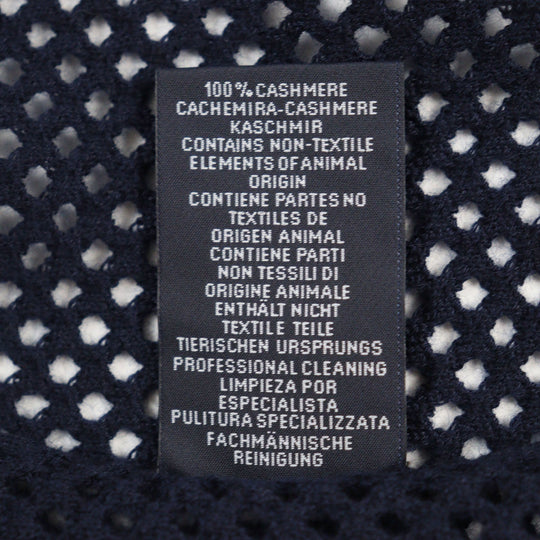 HERMES Stall Main: 100% cashmere Navy Maille fillet mens(Unisex) Used Authentic