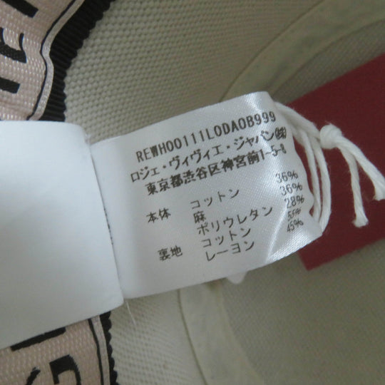 ROGERVIVIER hat REWH00111L0DAOB999 Main: 36% cotton, Main: 36% linen, Main: 28% polyurethane, Lining: 55% cotton, Lining: 45% rayon Black Ivory Cherry's Wink Women M Used Authentic