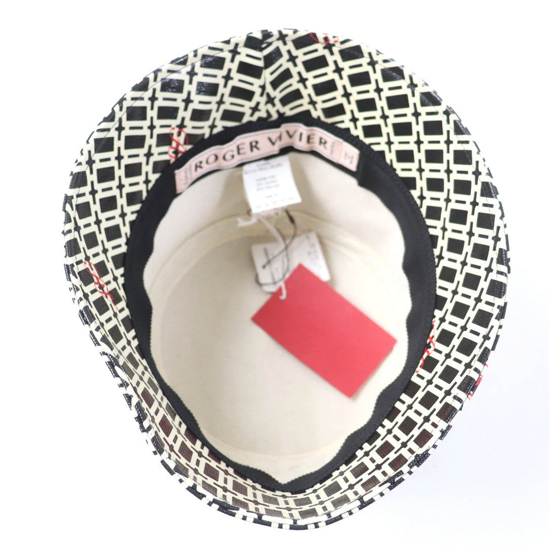 ROGERVIVIER hat REWH00111L0DAOB999 Main: 36% cotton, Main: 36% linen, Main: 28% polyurethane, Lining: 55% cotton, Lining: 45% rayon Black Ivory Cherry's Wink Women M Used Authentic