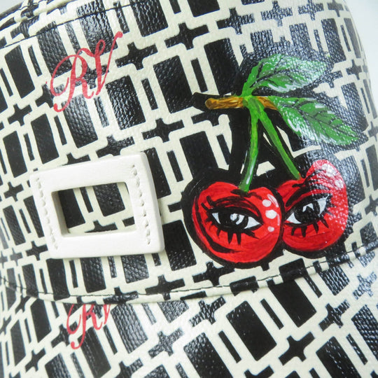 ROGERVIVIER hat REWH00111L0DAOB999 Main: 36% cotton, Main: 36% linen, Main: 28% polyurethane, Lining: 55% cotton, Lining: 45% rayon Black Ivory Cherry's Wink Women M Used Authentic