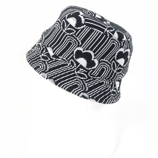 PRADA hat 1HC137 Main: 100% polyester, Lining: 100% cotton, Part: Cowhide Black White Women M Used Authentic