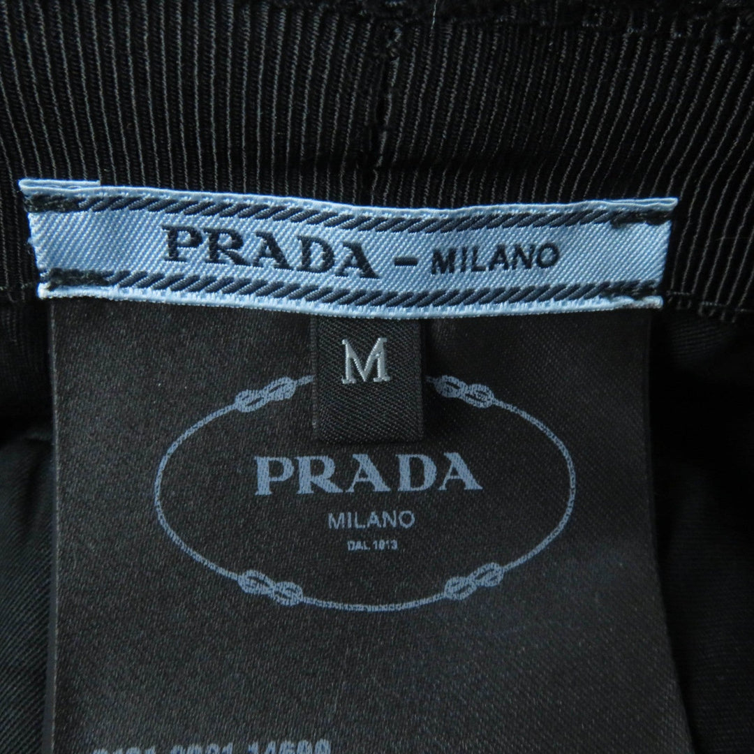 PRADA hat 1HC137 Main: 100% polyester, Lining: 100% cotton, Part: Cowhide Black White Women M Used Authentic