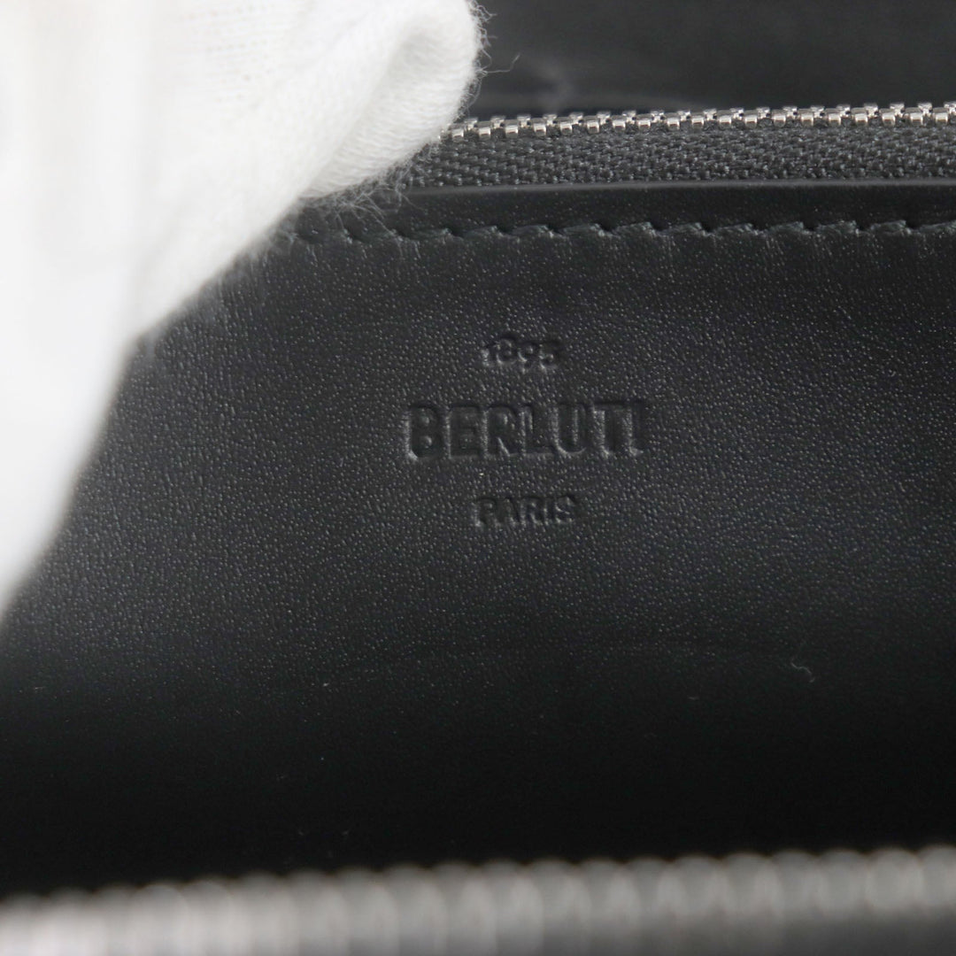 Berluti Long Wallet Purse Main: Scritto leather Navy Itauba mens Used Authentic