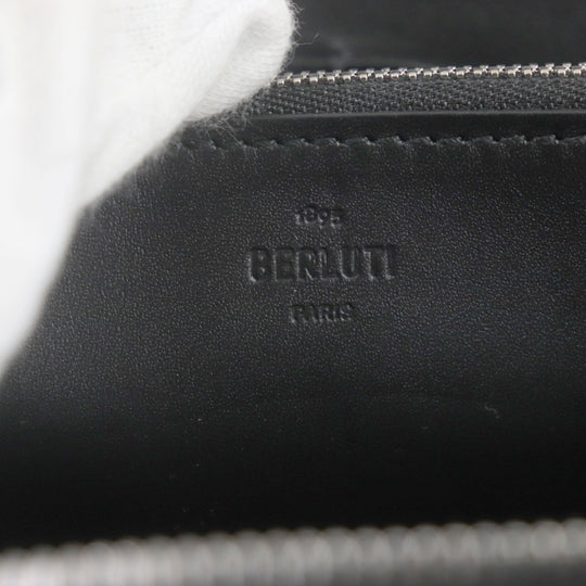 Berluti Long Wallet Purse Main: Scritto leather Navy Itauba mens Used Authentic