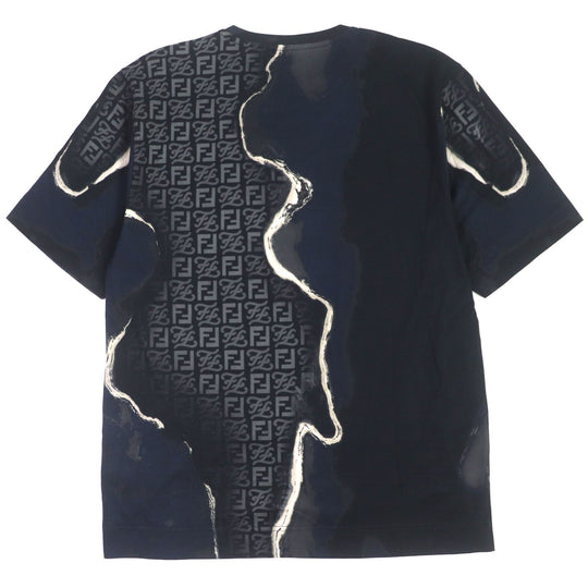 FENDI Short sleeve T-shirt FY0936 Main: 100% cotton Black navy mens M Used Authentic