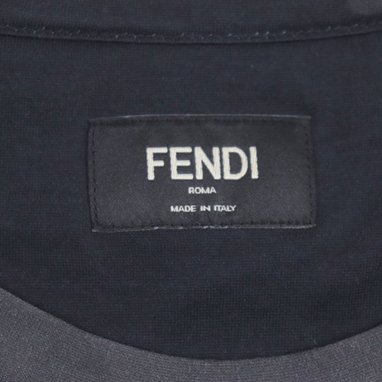 FENDI Short sleeve T-shirt FY0936 Main: 100% cotton Black navy mens M Used Authentic