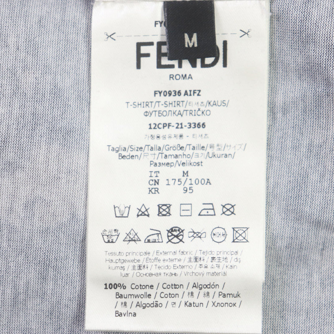 FENDI Short sleeve T-shirt FY0936 Main: 100% cotton Black navy mens M Used Authentic