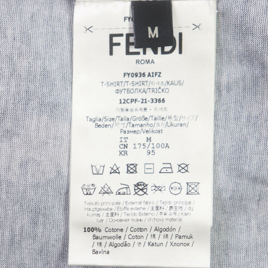 FENDI Short sleeve T-shirt FY0936 Main: 100% cotton Black navy mens M Used Authentic