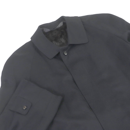 Dupont Stainless collar coat Outer: 100% silk, Lining: 100% cupra, Liner: Liss fur Dark Navy type mens L 48 Used Authentic