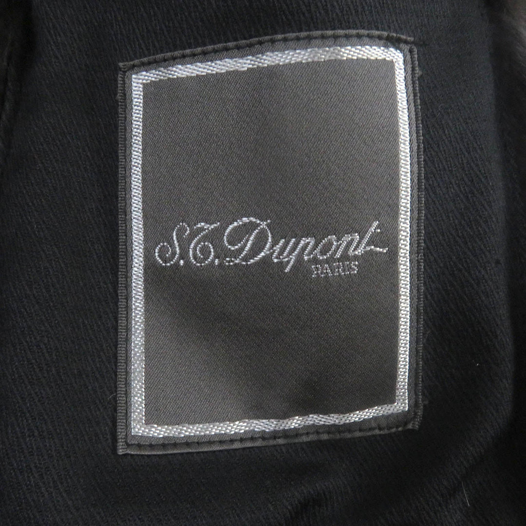 Dupont Stainless collar coat Outer: 100% silk, Lining: 100% cupra, Liner: Liss fur Dark Navy type mens L 48 Used Authentic