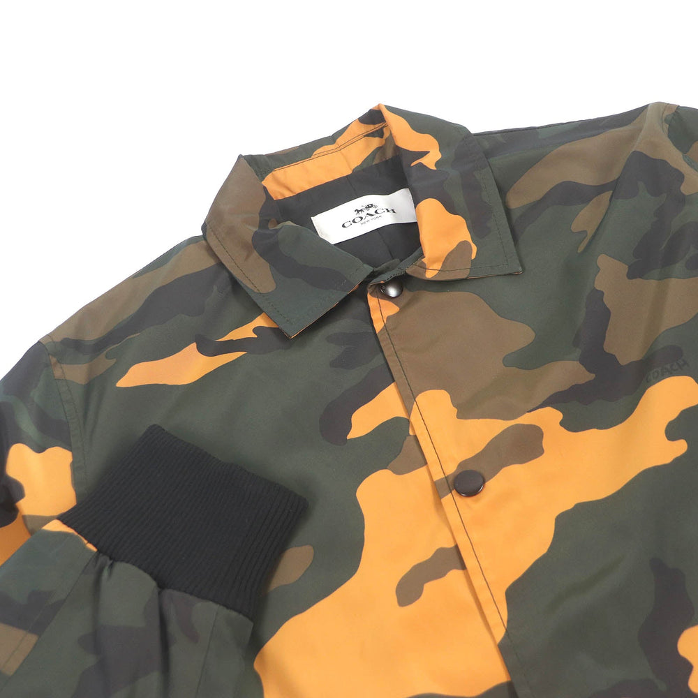 COACH Nylon jacket F28843 Main: 100% polyester, some parts: 99% nylon, some parts: 1% elastane (polyurethane) Khaki type mens M Used Authentic