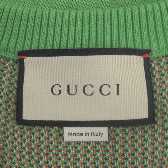 GUCCI Vest 653841 Main: 100% cotton, part: 97% cotton, part: 2% nylon, part: 1% polyurethane green mens S Used Authentic
