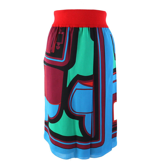HERMES skirt 522823DO Main: 100% silk, part: 72% rayon, part: 18% wool, part: 9% nylon, part: 1% polyurethane multicolor Women 38 Used Authentic