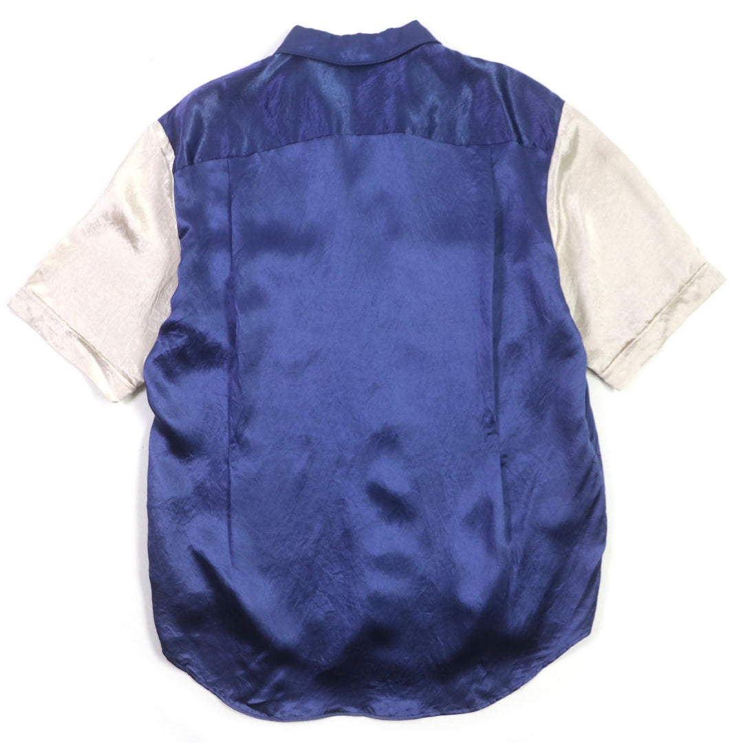 GUCCI Short sleeve shirt 654894 Main: 100% acetate, part: 100% polyester Blue beige mens 46 Used Authentic