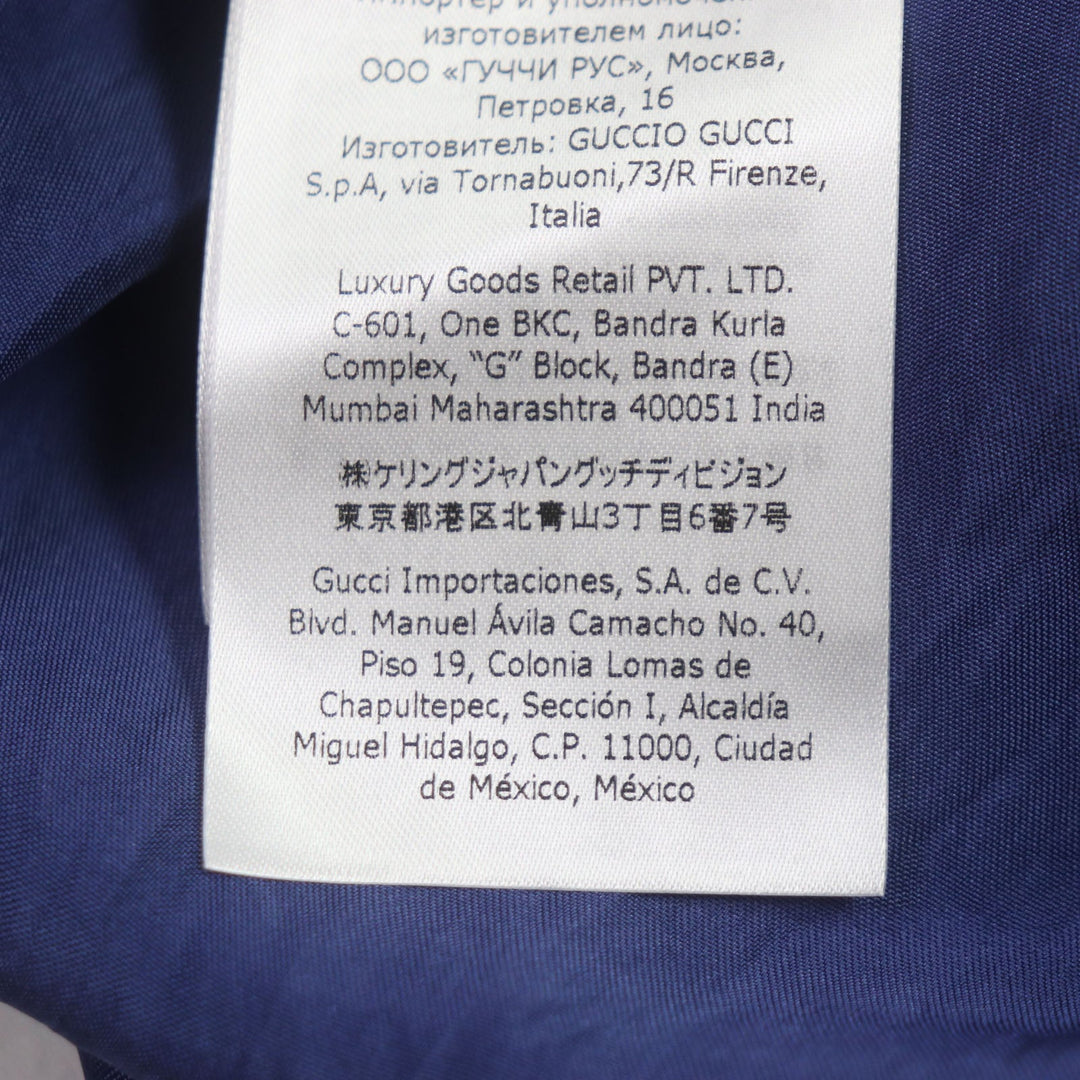 GUCCI Short sleeve shirt 654894 Main: 100% acetate, part: 100% polyester Blue beige mens 46 Used Authentic