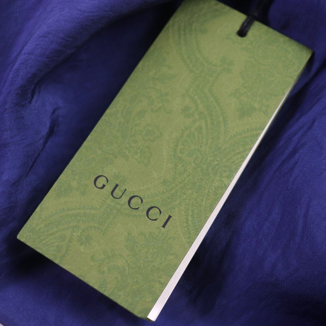 GUCCI Short sleeve shirt 654894 Main: 100% acetate, part: 100% polyester Blue beige mens 46 Used Authentic