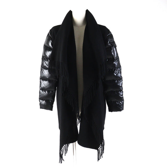 MONCLER coat Main: 100% wool, Part: 100% polyamide (nylon), Part: 100% polyamide (nylon), Filling: 90% down, Filling: 10% feather black MANTELLA Women S Used Authentic