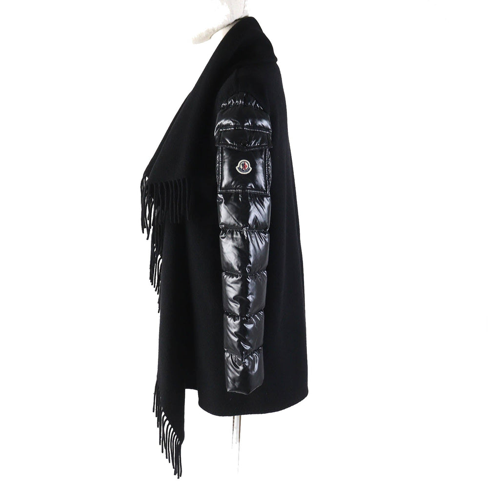 MONCLER coat Main: 100% wool, Part: 100% polyamide (nylon), Part: 100% polyamide (nylon), Filling: 90% down, Filling: 10% feather black MANTELLA Women S Used Authentic