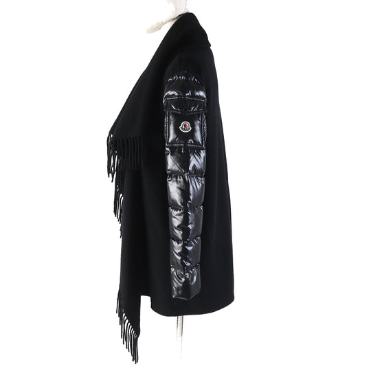 MONCLER coat Main: 100% wool, Part: 100% polyamide (nylon), Part: 100% polyamide (nylon), Filling: 90% down, Filling: 10% feather black MANTELLA Women S Used Authentic