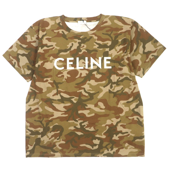 CELINE Short sleeve T-shirt 2X681246Q Main: 100% cotton Brown Loose Logo T-shirt mens XL Used Authentic