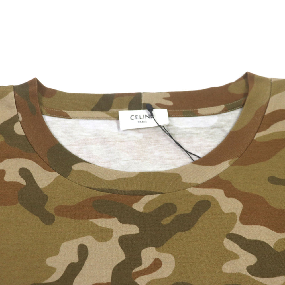 CELINE Short sleeve T-shirt 2X681246Q Main: 100% cotton Brown Loose Logo T-shirt mens XL Used Authentic