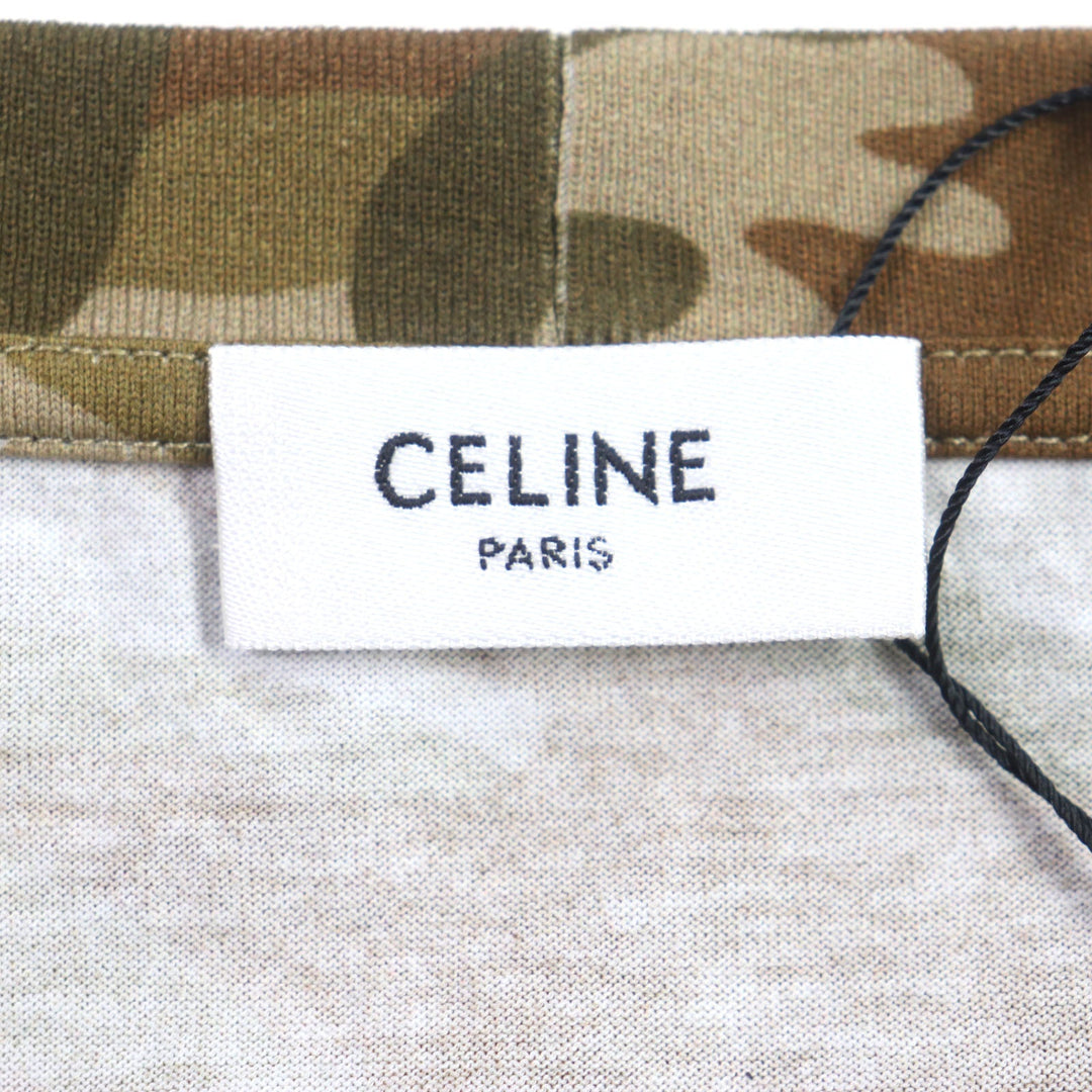 CELINE Short sleeve T-shirt 2X681246Q Main: 100% cotton Brown Loose Logo T-shirt mens XL Used Authentic