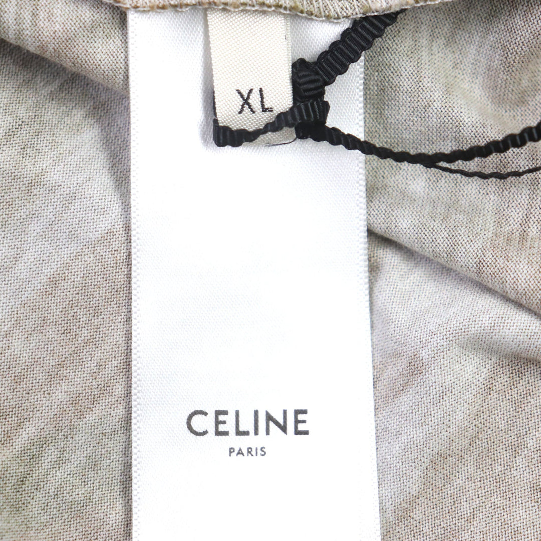 CELINE Short sleeve T-shirt 2X681246Q Main: 100% cotton Brown Loose Logo T-shirt mens XL Used Authentic