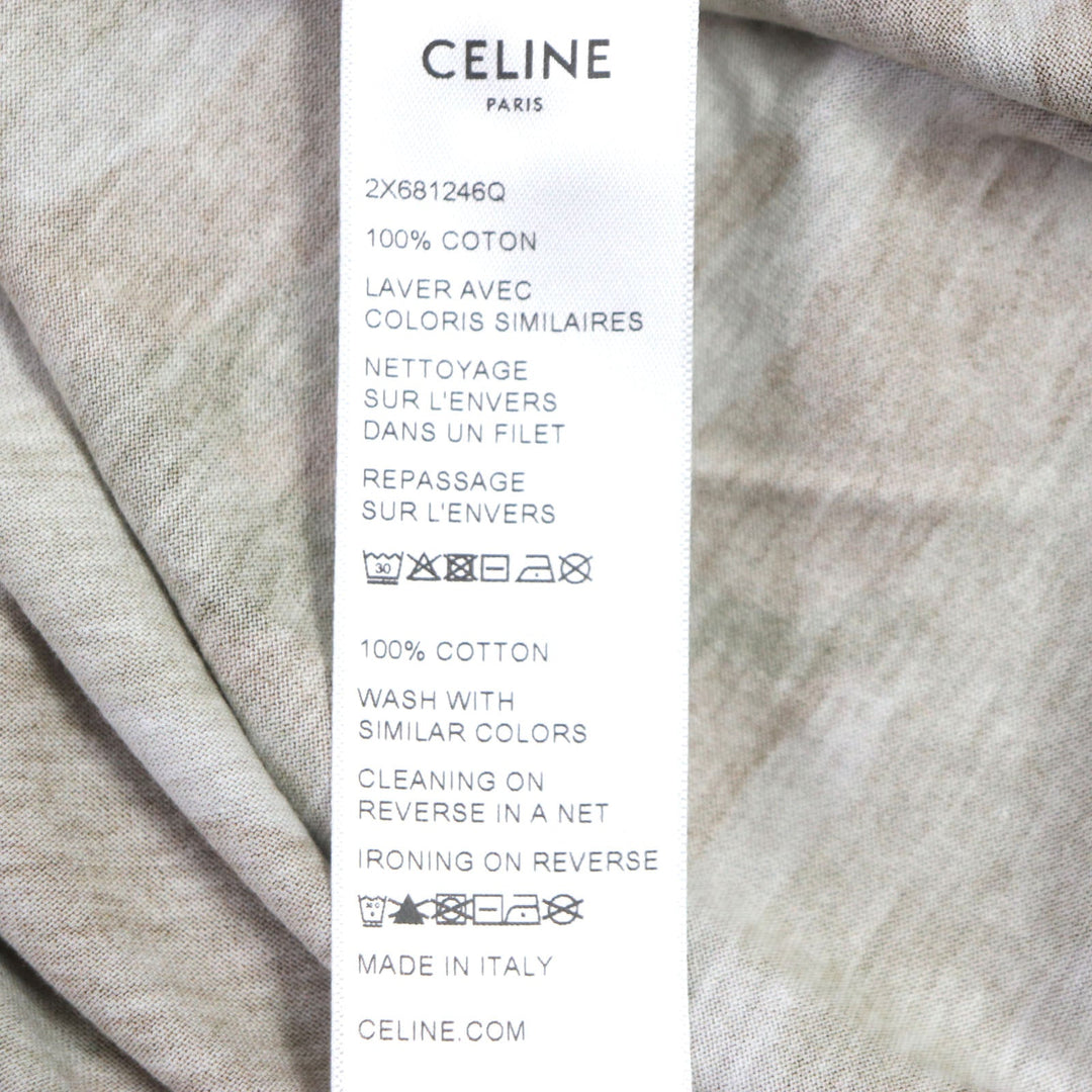 CELINE Short sleeve T-shirt 2X681246Q Main: 100% cotton Brown Loose Logo T-shirt mens XL Used Authentic