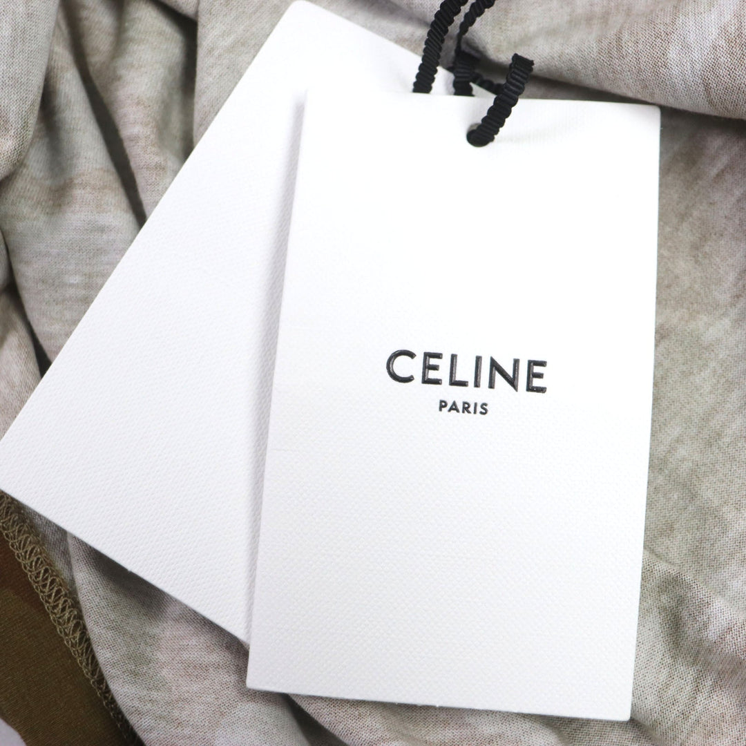 CELINE Short sleeve T-shirt 2X681246Q Main: 100% cotton Brown Loose Logo T-shirt mens XL Used Authentic