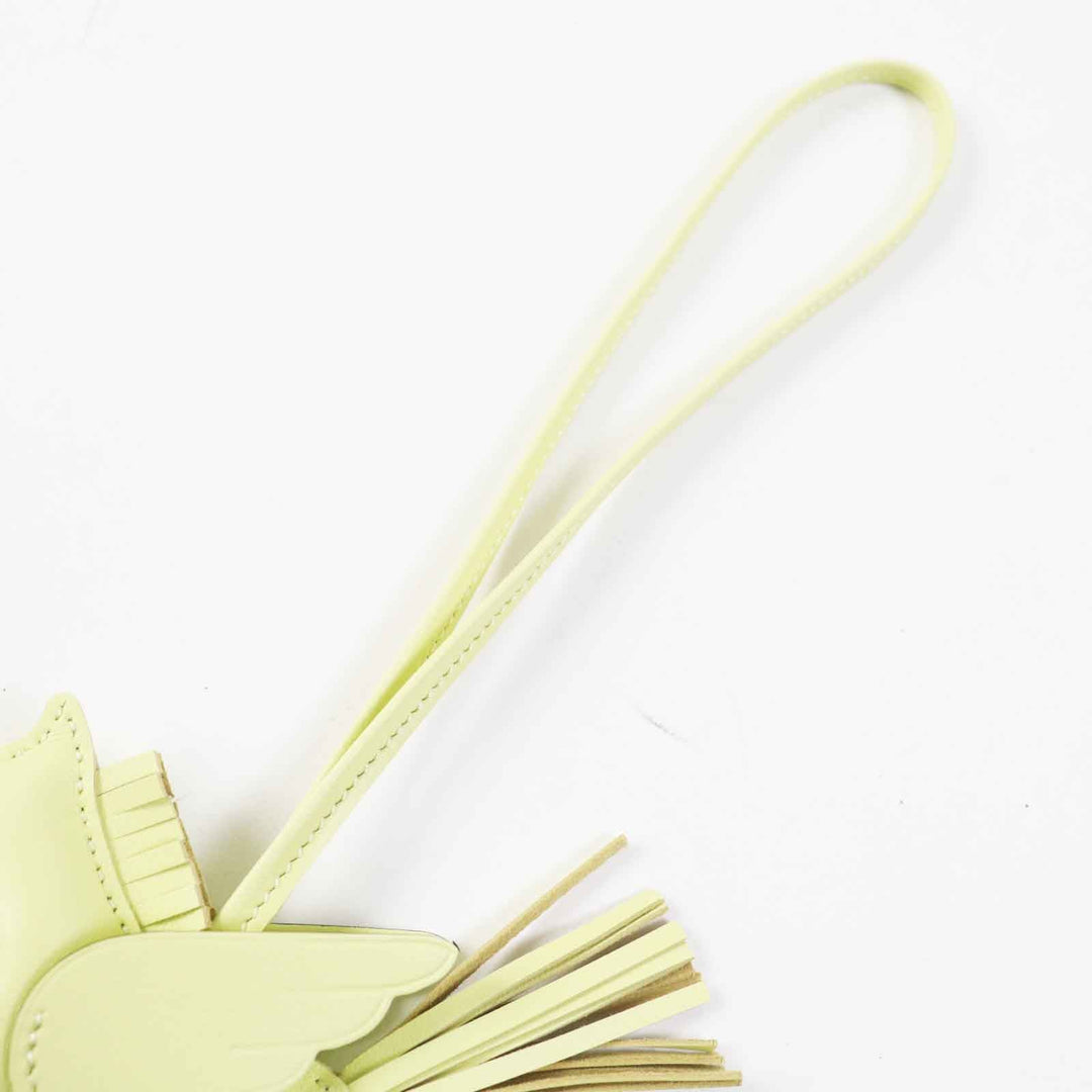 HERMES Bag charm Anjou Miro Vous Swift Light yellow Rodeo Charm Pegasus PM Women Used Authentic
